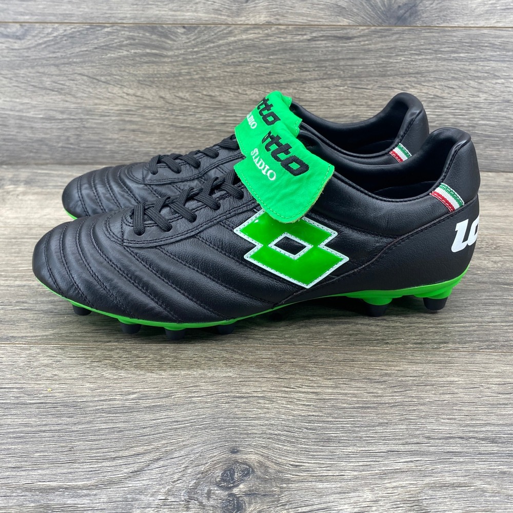 Lotto Stadio Soccer Cleats FG Men US 9.5 Black Green $220